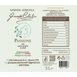 Olio Extravergine d'oliva italiano "PASSIONE"  latta 5 lt. - 2