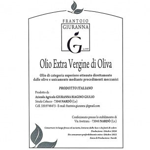 EVOO - Extra Virgin Olive Oil Giuranna tin 5L