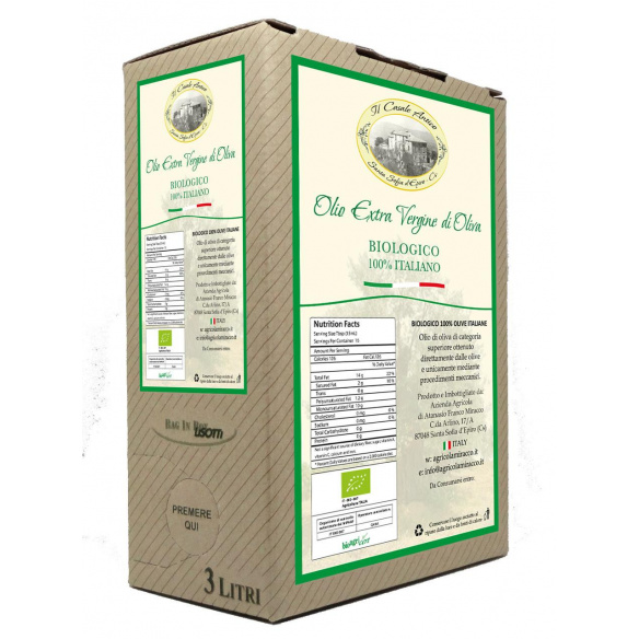 Olio EVO - Olio Extravergine d'oliva Biologico "Il Casale Antico" Bag-Box 3 lt. - 1